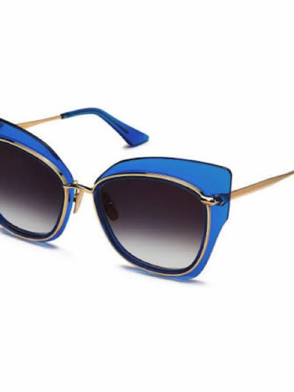 DITA Stormy Blue Frame Sunglasses with Gold Accents